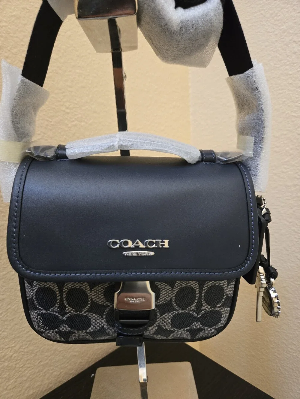Coach Racer Crossbody Bag In Signature Canvas With Charms